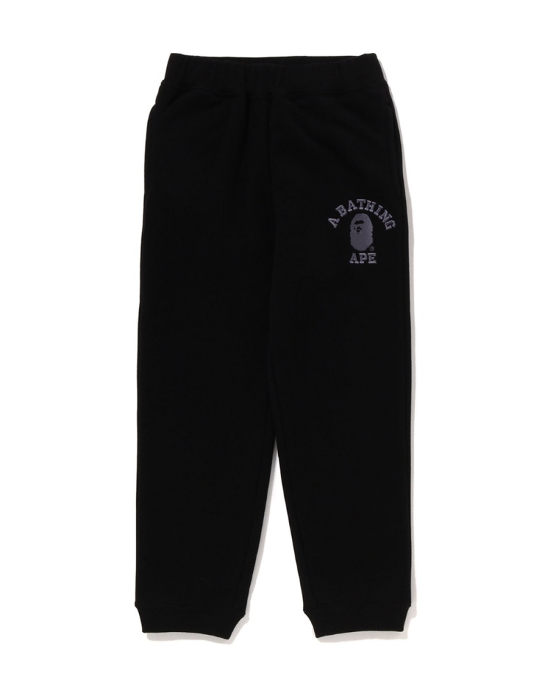 Pantalons Bape College embroidery sweat Noir Enfant | VZH-32103512